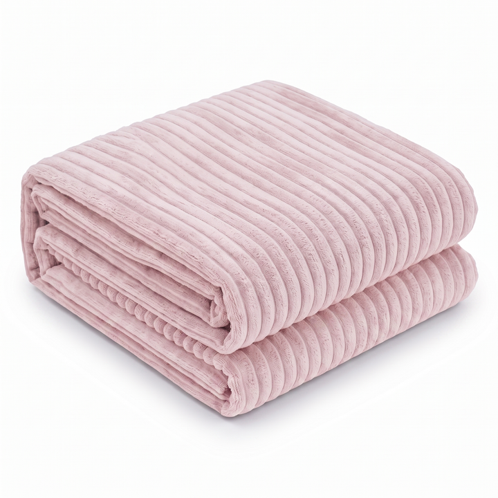 Housse de pouf XXL en velours côtelé rose pâle, 110×100 cm.