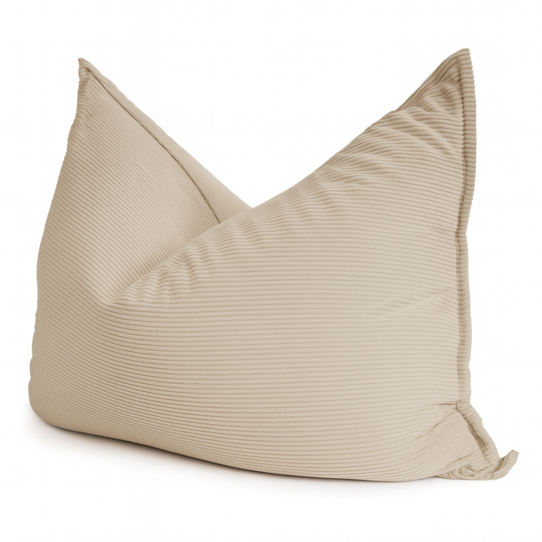 Pouf 140x180 velours côtelé déhoussable beige