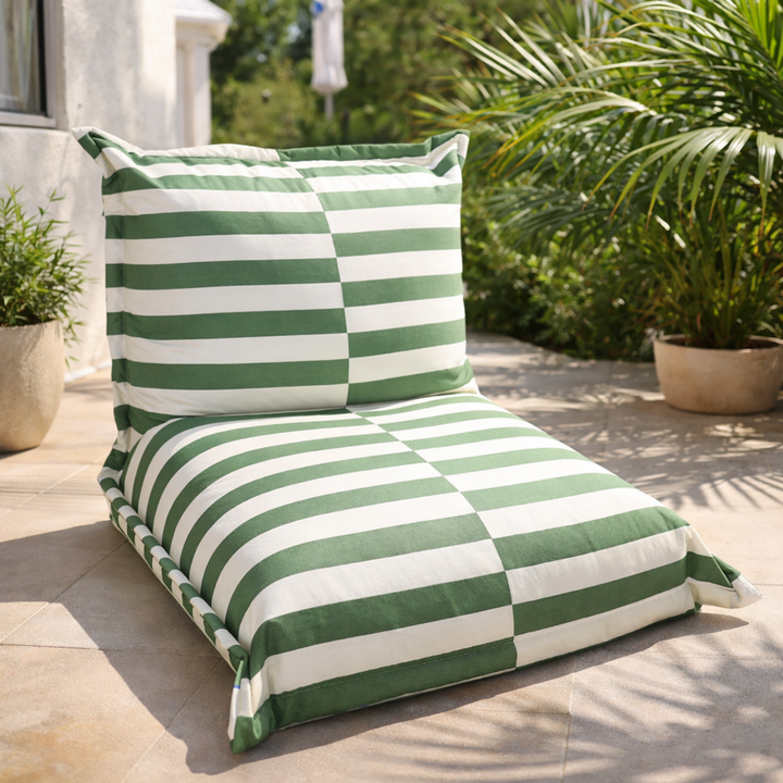 Puf de exterior às riscas - 85x85x75 cm