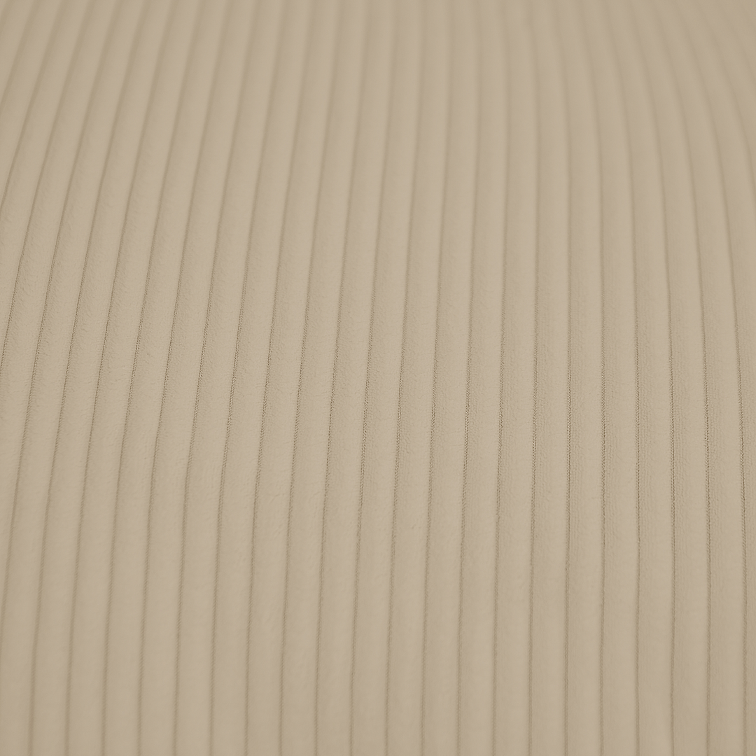 Tissu velours côtelé du pouf, texture rayée en relief, gros plan