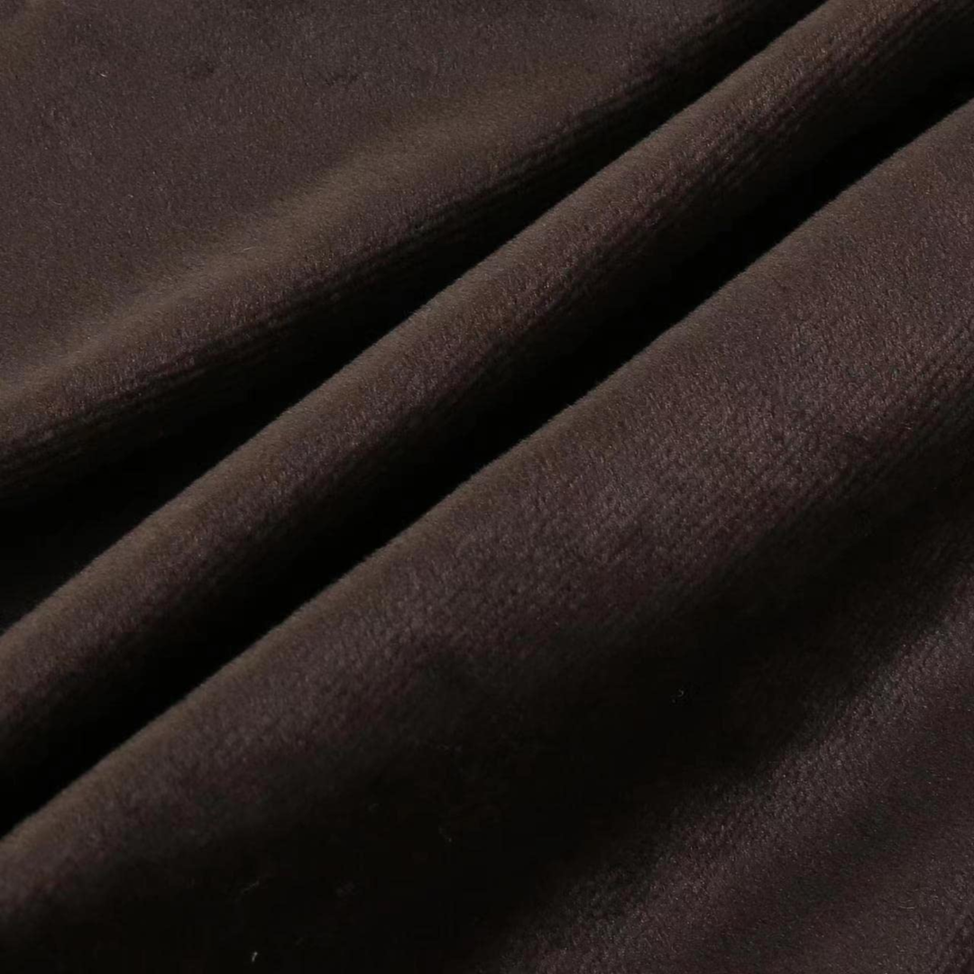 Tissu velours marron foncé au toucher fin