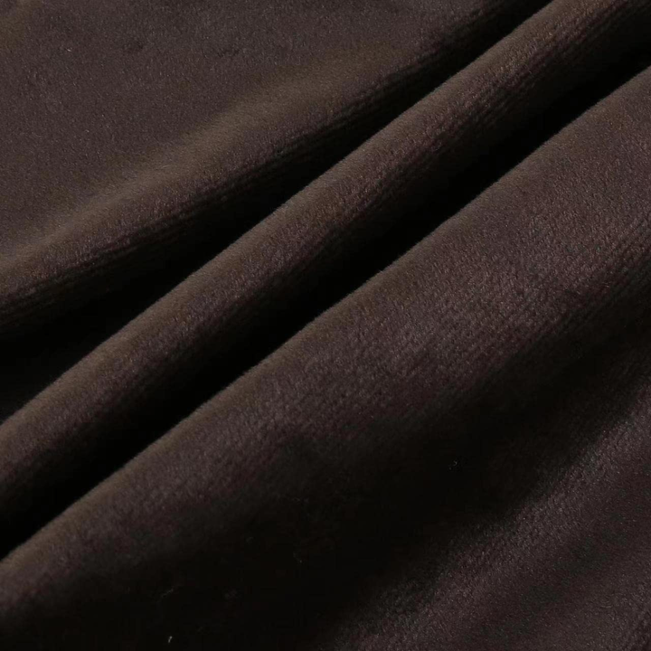 Tissu velours marron foncé au toucher fin