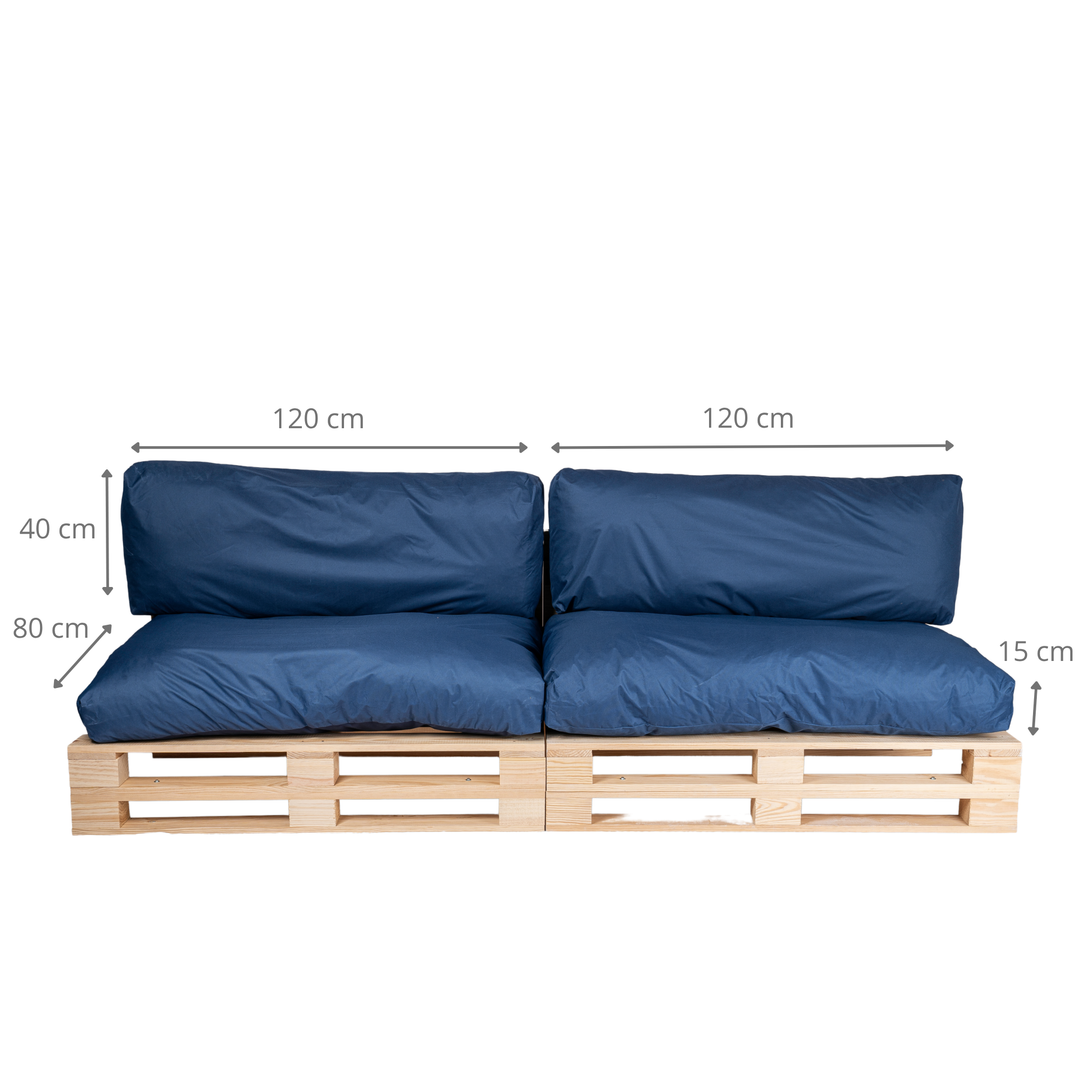 Almofadas de Palete Impermeáveis com Capa Removível - LOTE X2