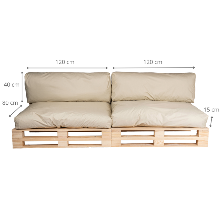 Almofadas de Palete Impermeáveis com Capa Removível - LOTE X2