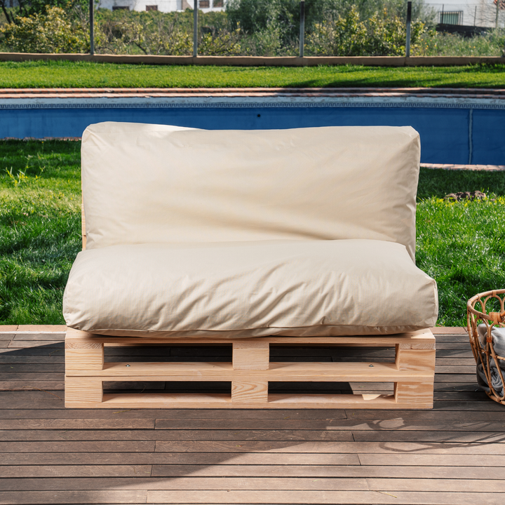 Almofada Palet Impermeável com Capa Removível - 120x60 Cm