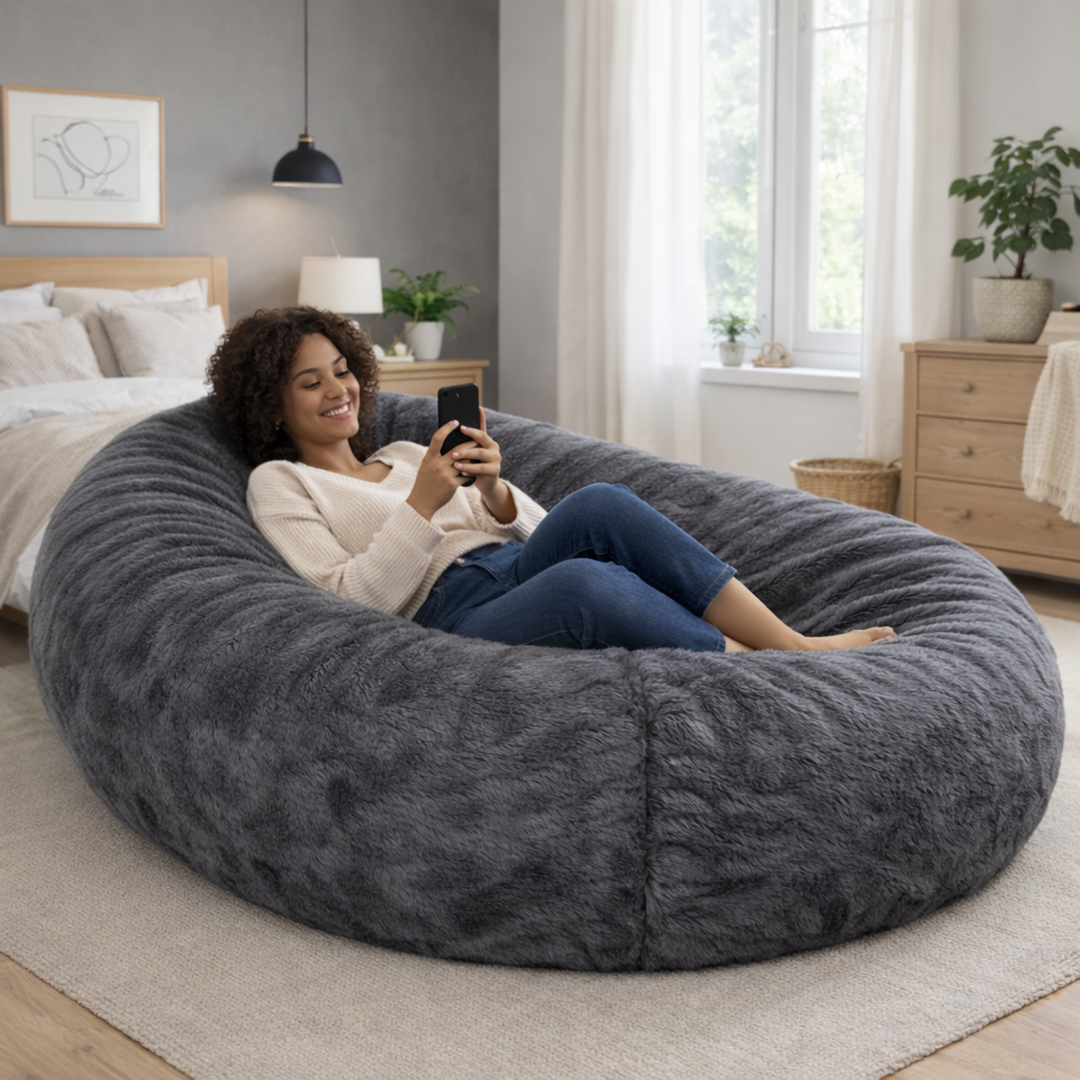 Puf Longo Gigante com capa removível - Pelo - 160 cm