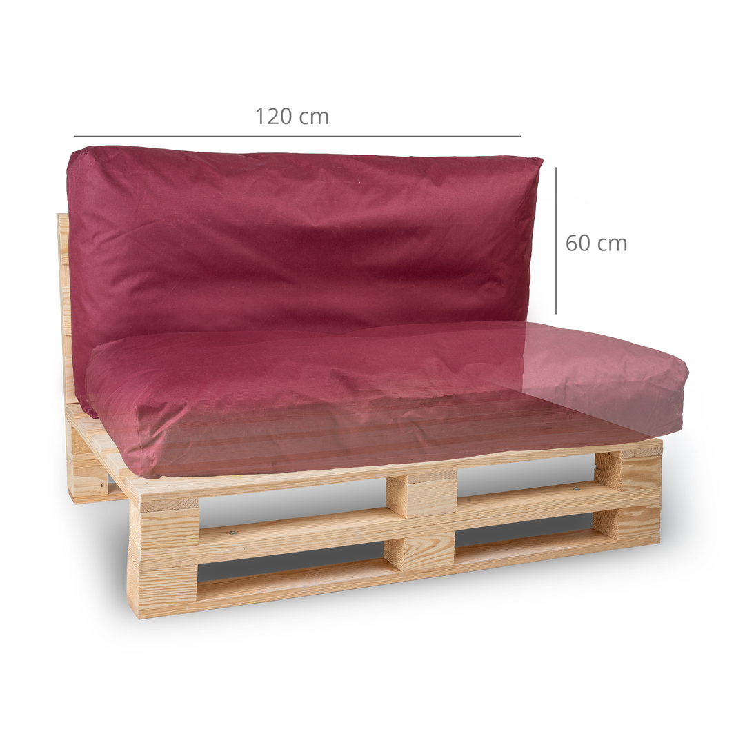 Almofada Palet Impermeável com Capa Removível - 120x60 Cm