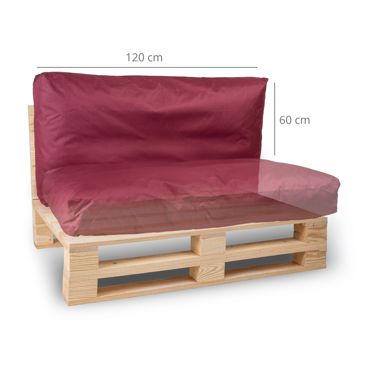 Almofada Palet Impermeável com Capa Removível - 120x60 Cm