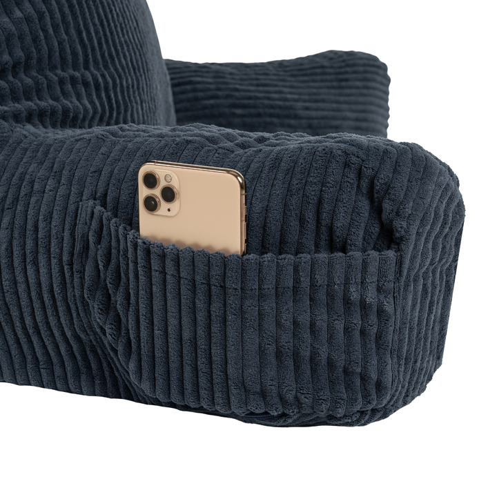 Almofada De Leitura Com Capa Removível Em Veludo Cotelado