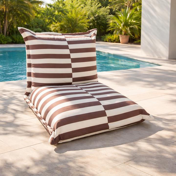 Puf de exterior às riscas - 85x85x75 cm
