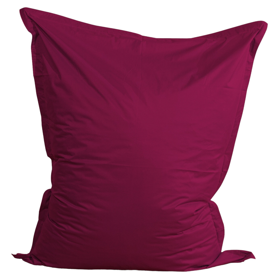Pouf extérieur géant 140x180 cm imperméable et déhoussable, présenté de face sur fond blanc.