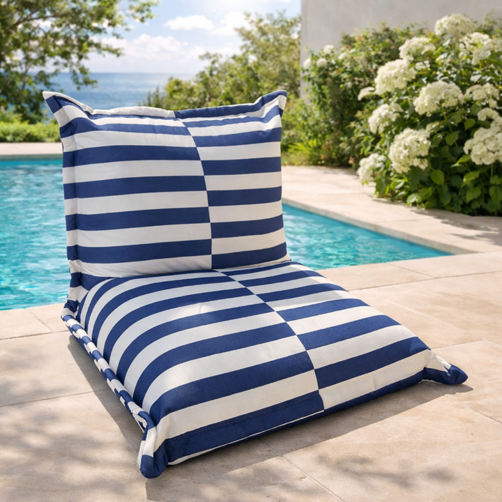 Puf de exterior às riscas - 85x85x75 cm