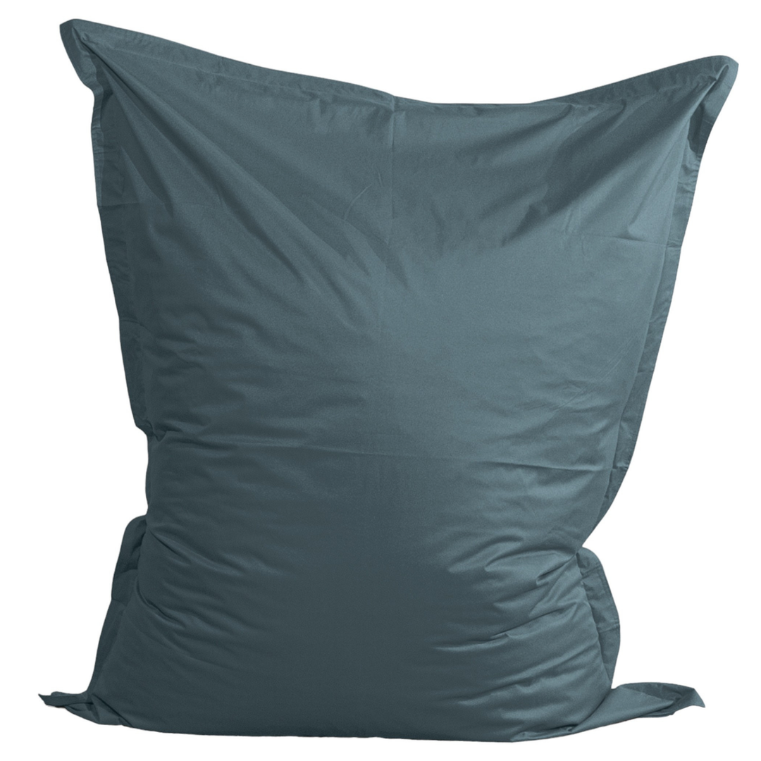 Pouf extérieur géant 140x180 cm imperméable et déhoussable, présenté de face sur fond blanc.