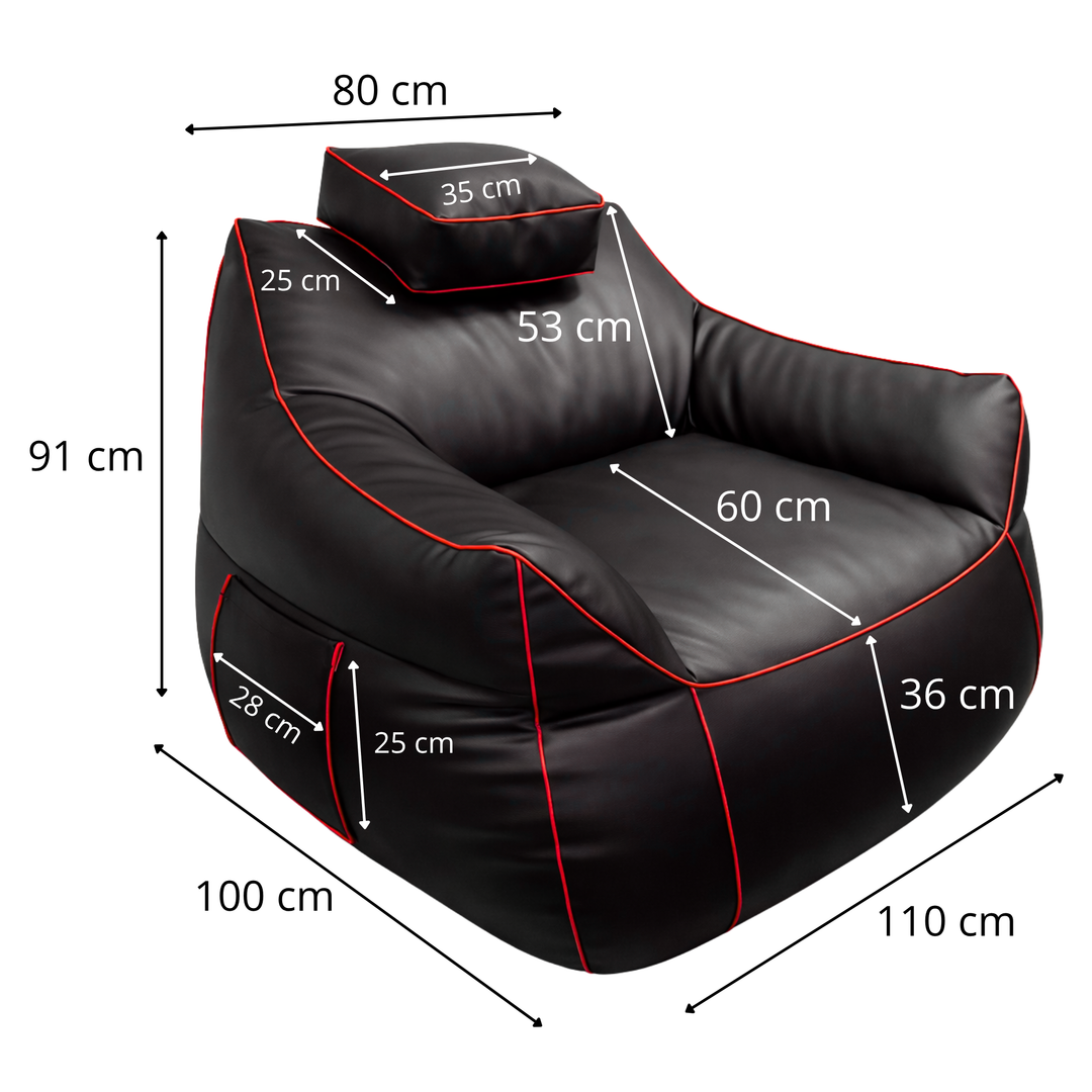 Puf gaming em pele sintética - 100x110 cm