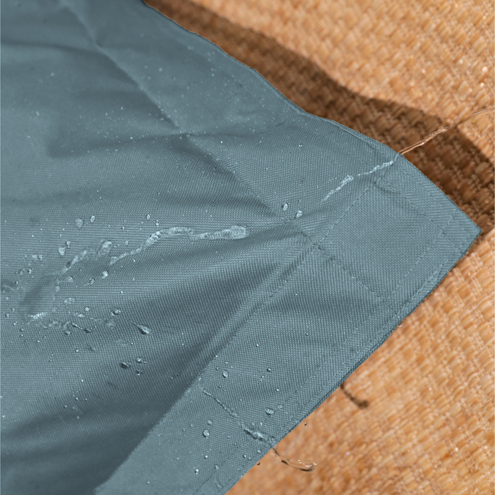 Détail du tissu imperméable du pouf extérieur 140x180 cm.