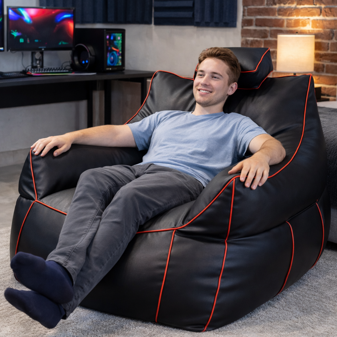 Puf gaming em pele sintética - 100x110 cm