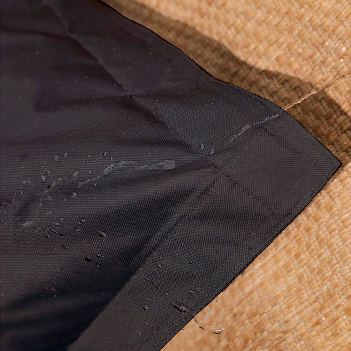 Détail du tissu imperméable du pouf extérieur 140x180 cm.