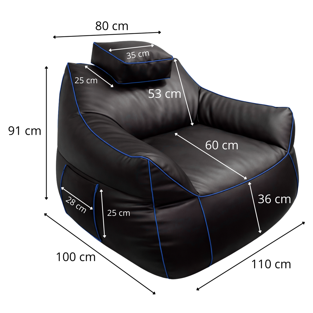 Puf gaming em pele sintética - 100x110 cm