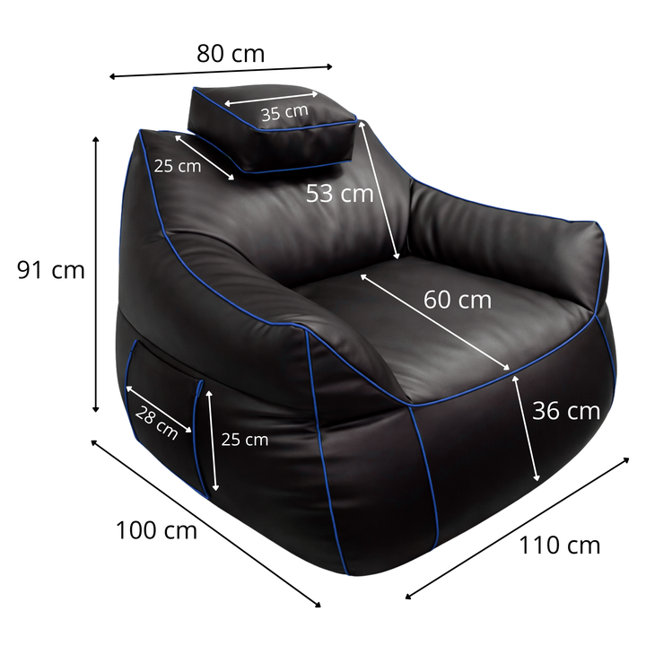 Puf gaming em pele sintética - 100x110 cm
