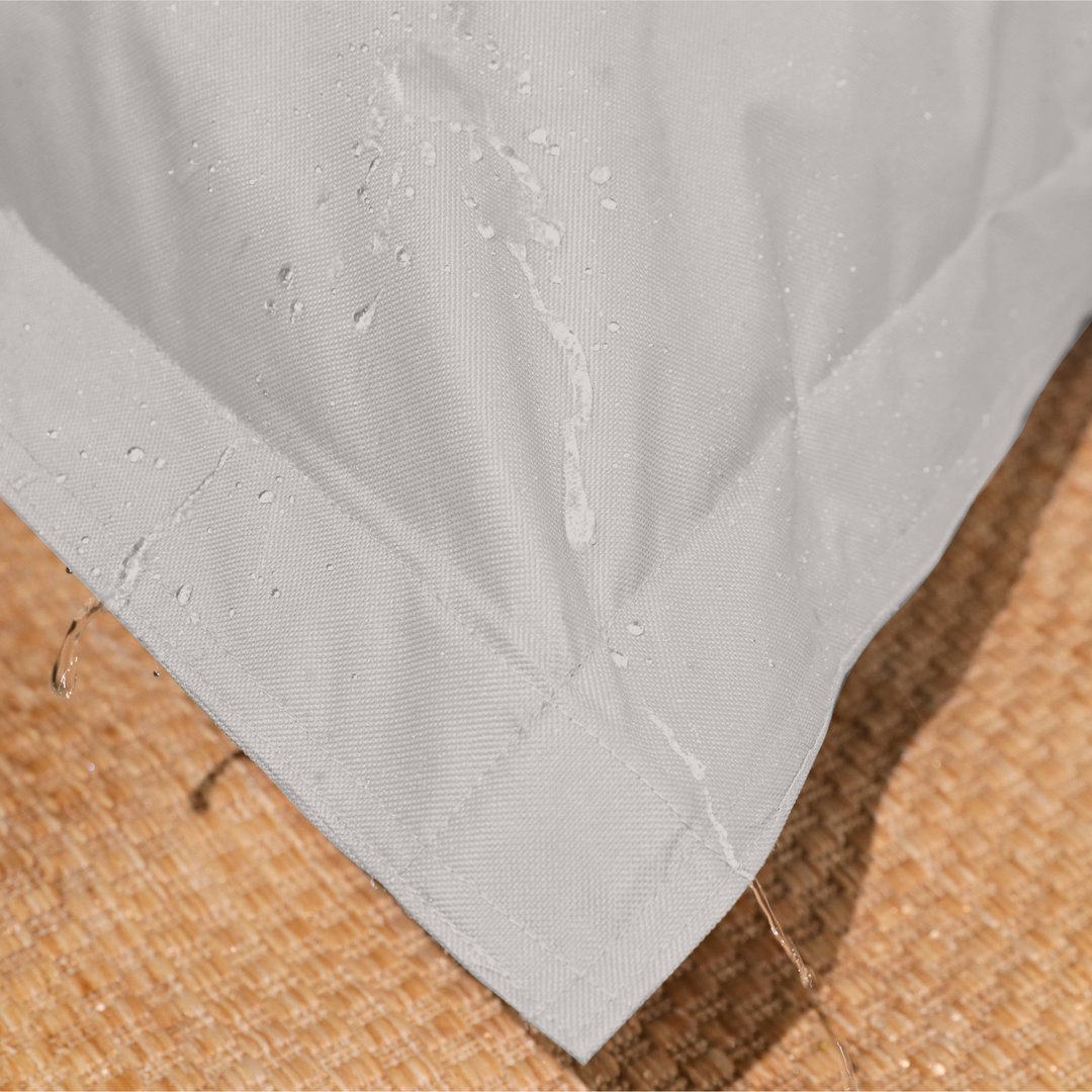 Détail du tissu imperméable du pouf extérieur 140x180 cm.