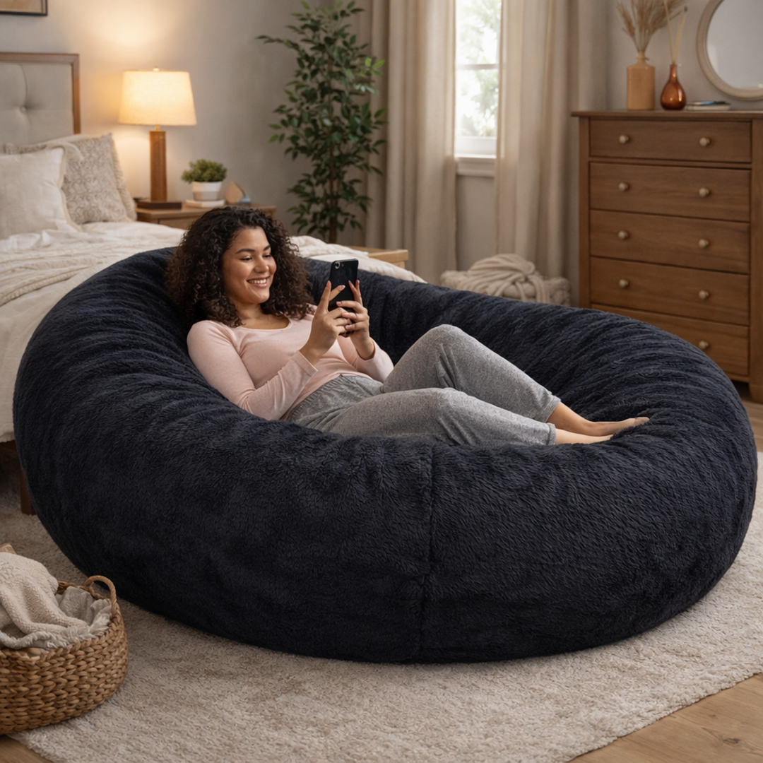 Puf Longo Gigante com capa removível - Pelo - 160 cm