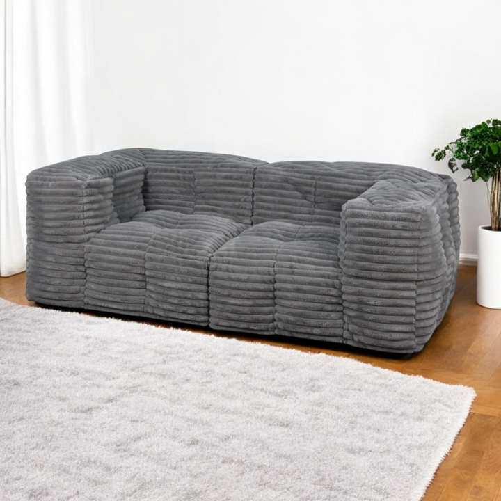 Sofá Modular em Pele Sintética Canelada - 90x180 cm