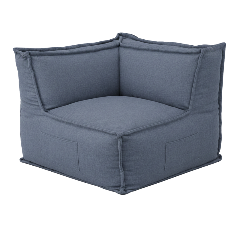 Módulo de Canto Reversível para Sofá Modular - Efeito Linho - 90x90 cm