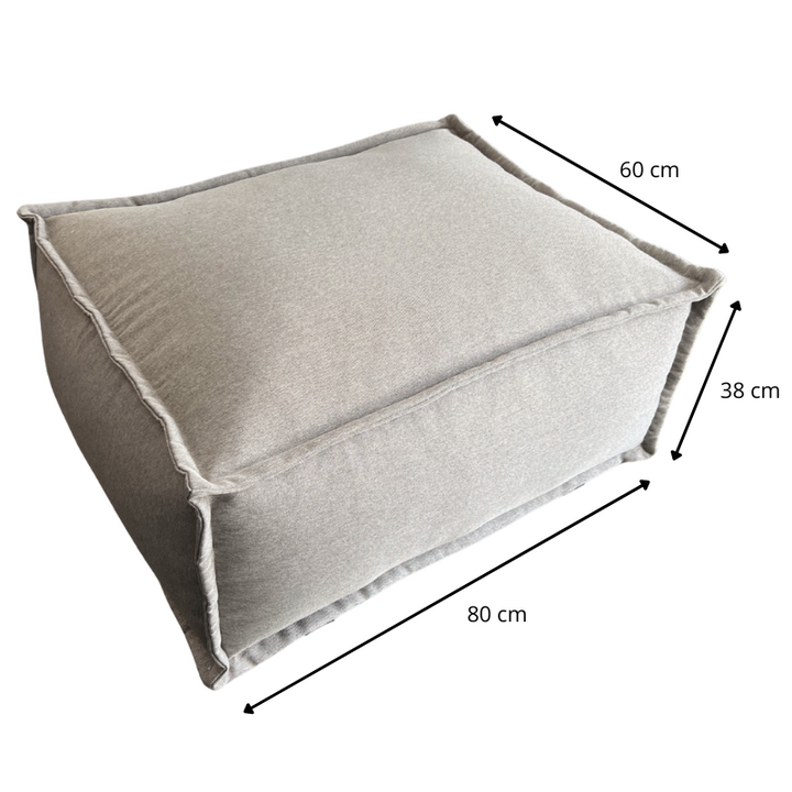 Puf Méridiana para Sofá Modular - Efeito Linho - 80x60x38 cm