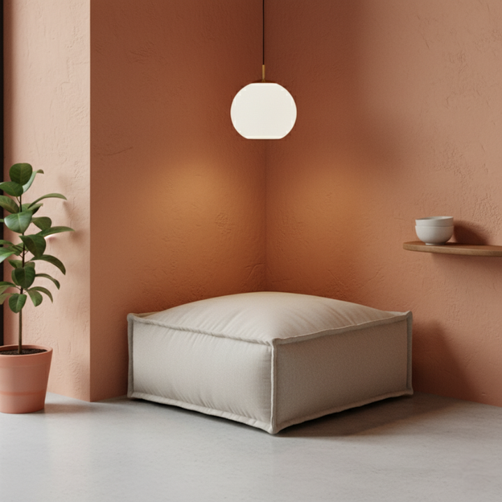Puf Méridiana para Sofá Modular - Efeito Linho - 80x60x38 cm