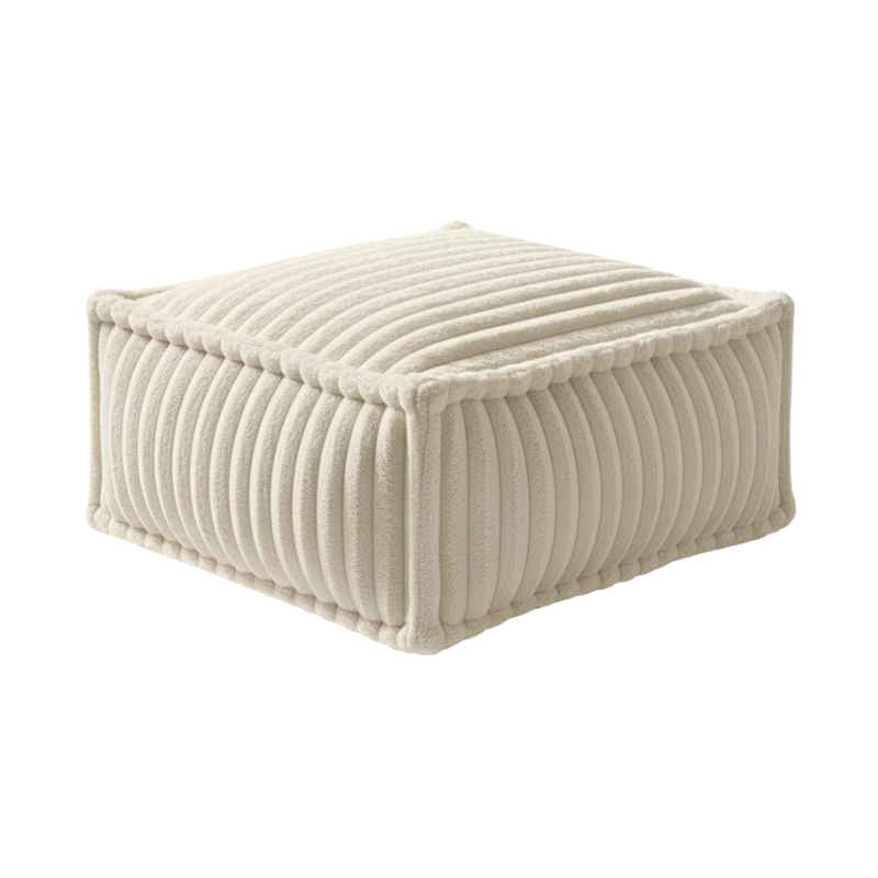 Puf Méridiana para Sofá Modular - Pelo Canelado - 80x60x38 cm