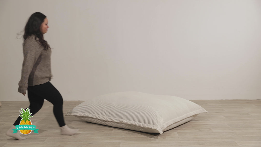 Puf de Veludo Cotelado com Capa Removível - 140x180 cm